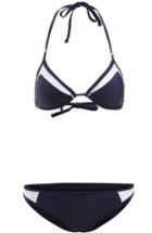 Romwe Halter Triangle Top With Bikini Swimwear