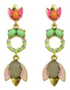 Romwe Geometric Flower Drop Earrings