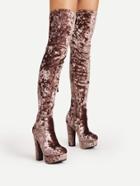 Romwe Platform High Heeled Over The Knee Boots