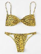 Romwe Leopard Bikini Set