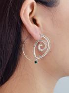 Romwe Silver Individuality Spiral Earrings
