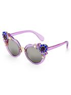 Romwe Contrast Rhinestone Cat Eye Sunglasses