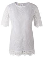 Romwe Embroidered Lace Slim Blouse