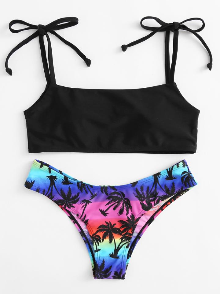 Romwe Mix And Match Bikini Set