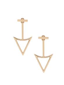 Romwe Cutout Triangle Ear Jackets - Gold