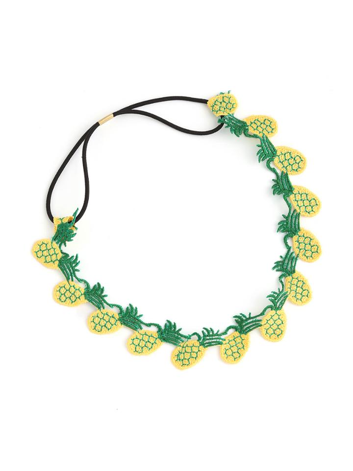 Romwe Embroidery Pineapple Hair Band