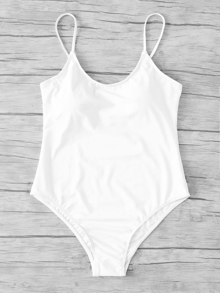 Romwe Cami Plaid Swimsuit