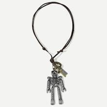 Romwe Men Skeleton Pendant Necklace