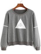 Romwe Triangle Print Grey Sweatshirt