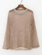 Romwe Hollow Out Loose Sweater