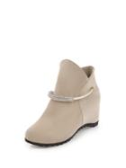 Romwe Ring Detail Suede Ankle Boots