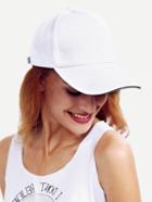 Romwe White Basic Cotton Baseball Hat