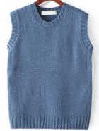 Romwe Crew Neck Blue Vest