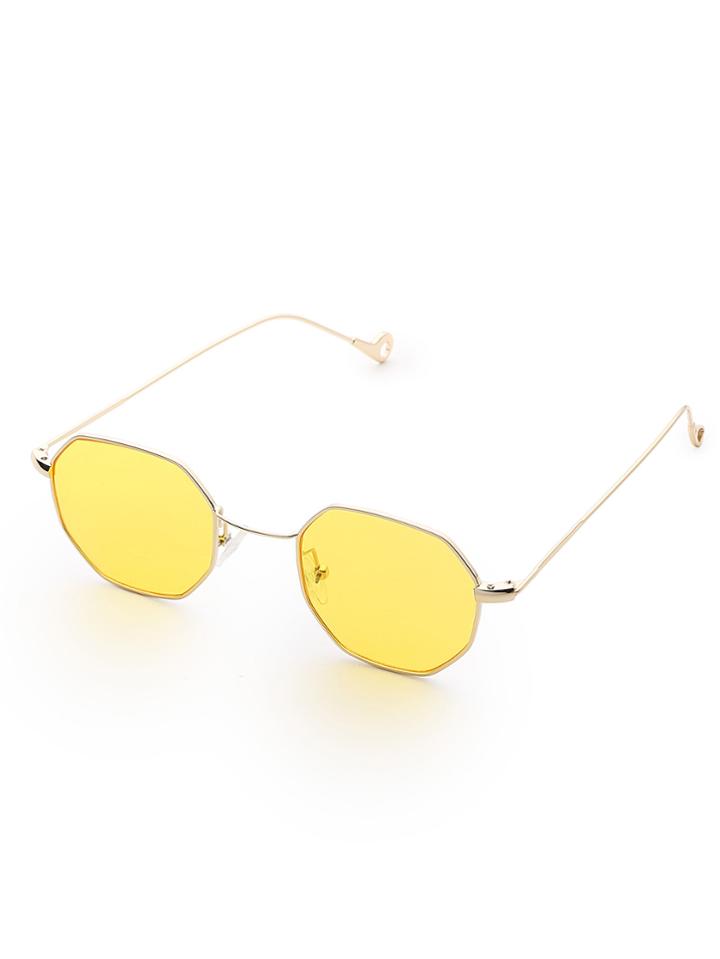 Romwe Polygon Flat Lens Sunglasses