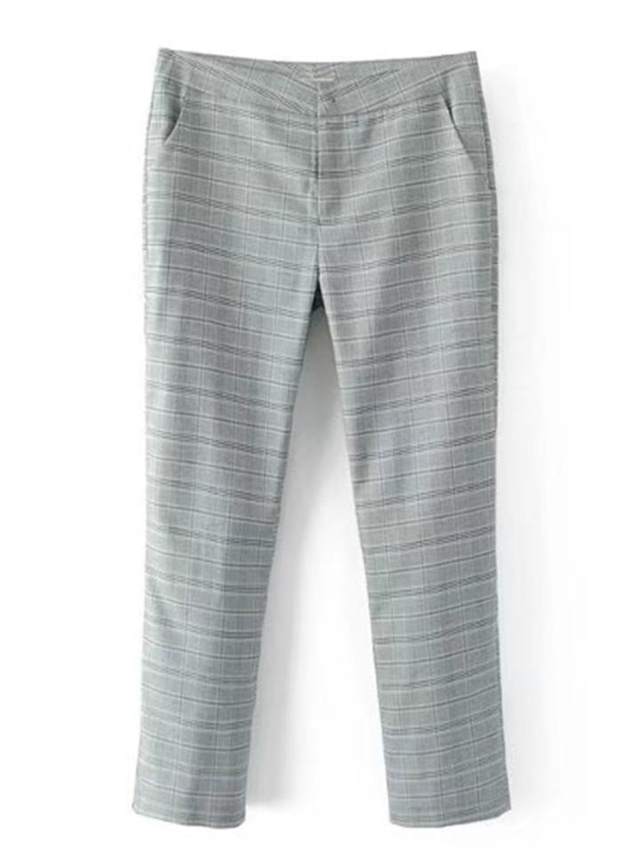 Romwe Tailor Plaid Pants