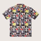 Romwe Guys Allover Face Print Notched Shirt