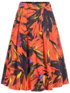 Romwe Leaves Print Zipper Skirt