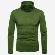 Romwe Guys Solid High Neck Tee