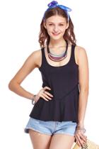 Romwe Romwe Asymmetric Stitching Black Vest