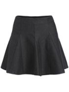 Romwe A Line Ruffle Grey Skirt