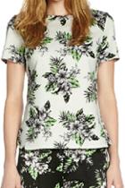 Romwe Floral Print Elastic Slim T-shirt