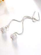 Romwe Crystal Chain Dangle Earrings
