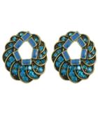 Romwe Beautiful Blue Rhinestone Stud Earring