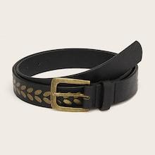 Romwe Studded Decor Metal Buckle Belt