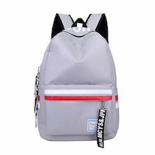 Romwe Guys Striped Detail Letter Print Backpack