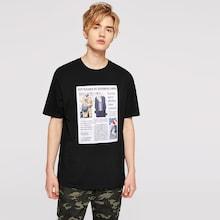 Romwe Guys Newspaper Print Tee