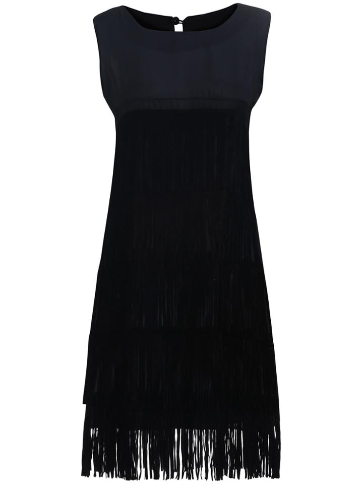 Romwe Sleeveless With Tassel Dress