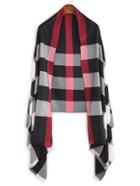 Romwe Black Eyelash Fringe Stripe Scarf