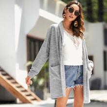 Romwe Dual Pocket Solid Coat