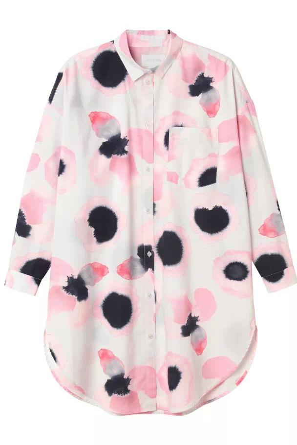 Romwe Ink Print Pocket Blouse