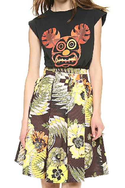 Romwe Cute Mouse Face Print Black T-shirt