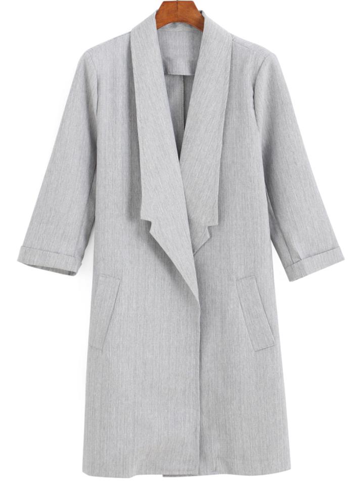 Romwe Lapel With Pockets Blazer