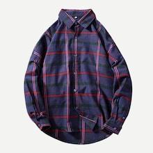 Romwe Men Plaid Curved Hem Shirt