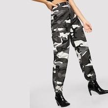 Romwe Flap Pocket Side Camo Utility Pants
