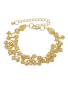 Romwe Adjustable Champagne Beads Bracelet