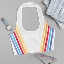 Romwe Striped Halter Top