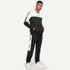 Romwe Guys Cut And Sew Panel Drawstring Hoodie With Joggers
