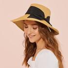 Romwe Exaggerated Bow Decor Floppy Hat