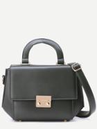 Romwe Grey Faux Leather Flap Shoulder Bag