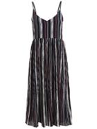 Romwe Striped Long Cami Dress - Navy