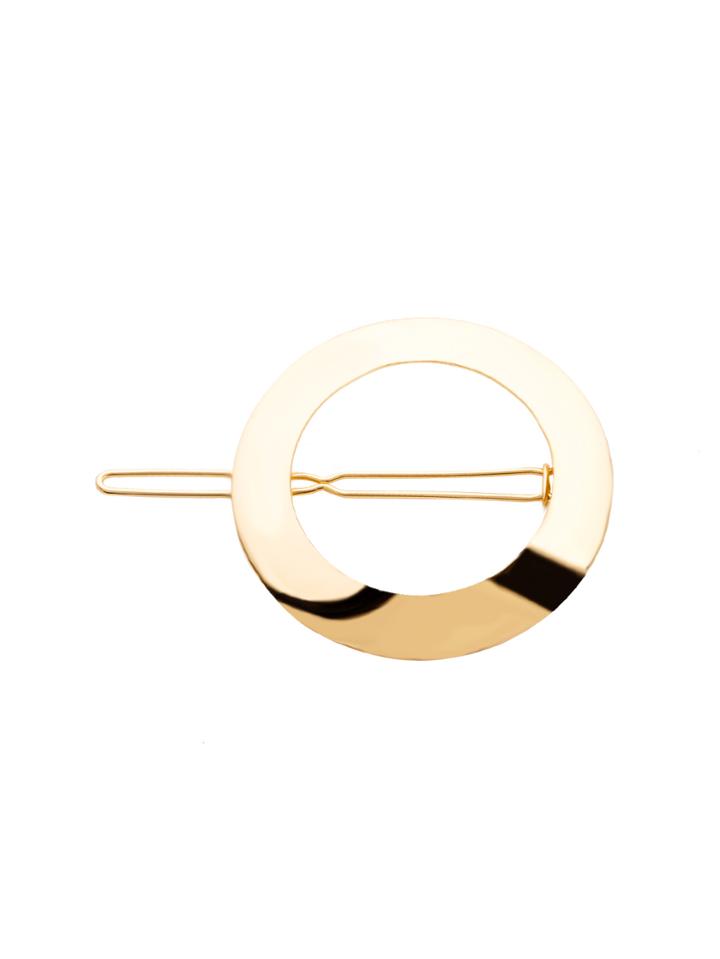 Romwe Gold Plated Hollow Circle Hair Clip