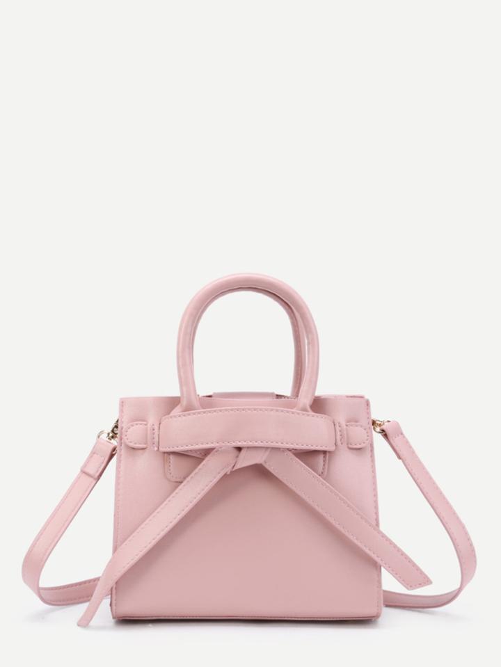 Romwe Pu Shoulder Bag With Adjustable Strap