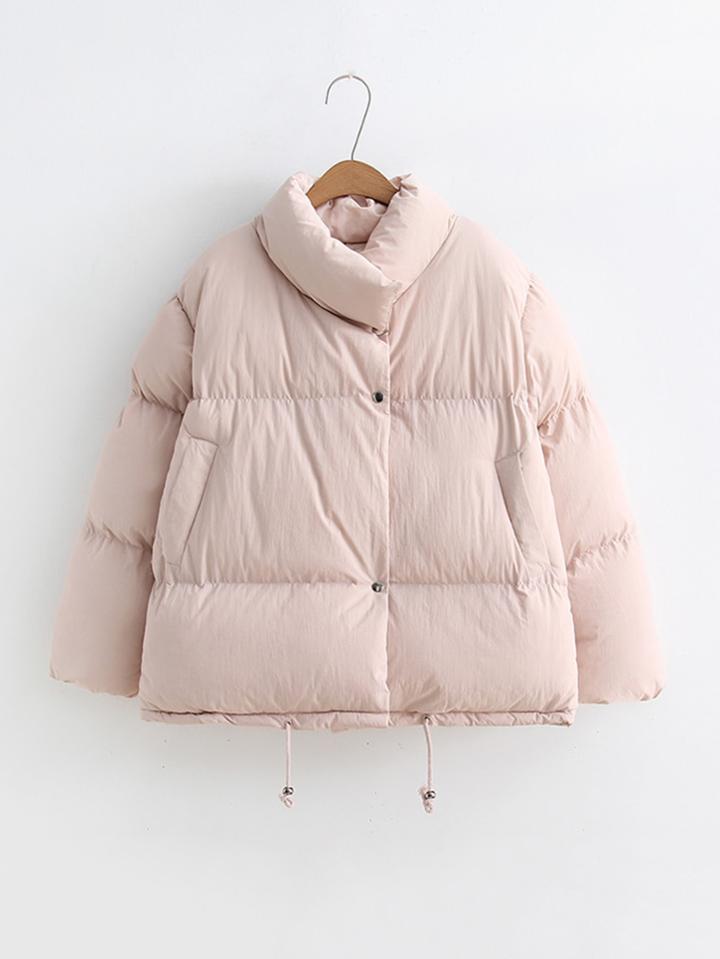 Romwe Stand Collar Padded Coat