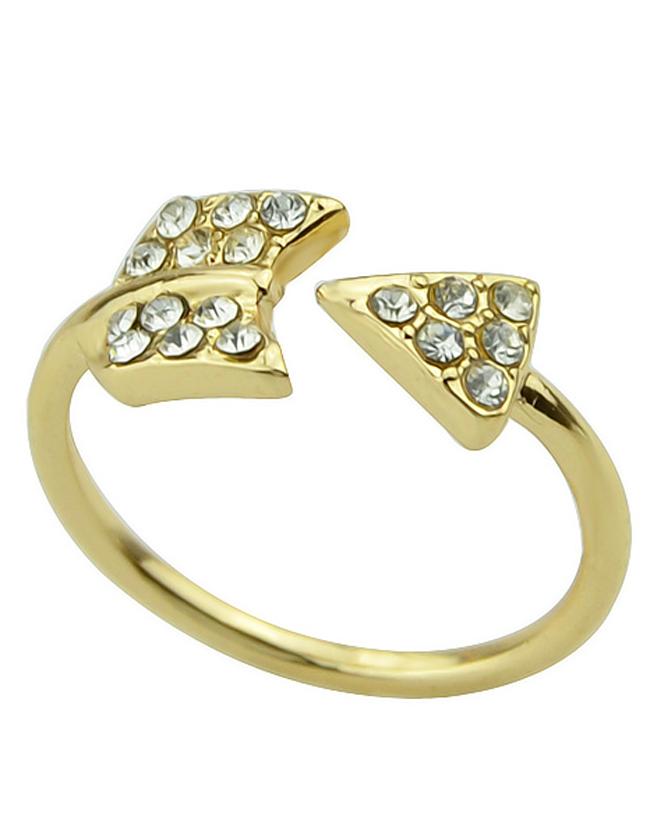 Romwe Gold Imitation Rhinestone Women Fashion Ring Cuff