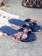 Romwe Bow Decorated Slide Slippers