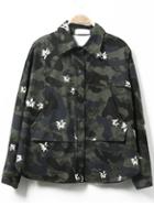 Romwe Lapel Camouflage Buttons Pockets Coat